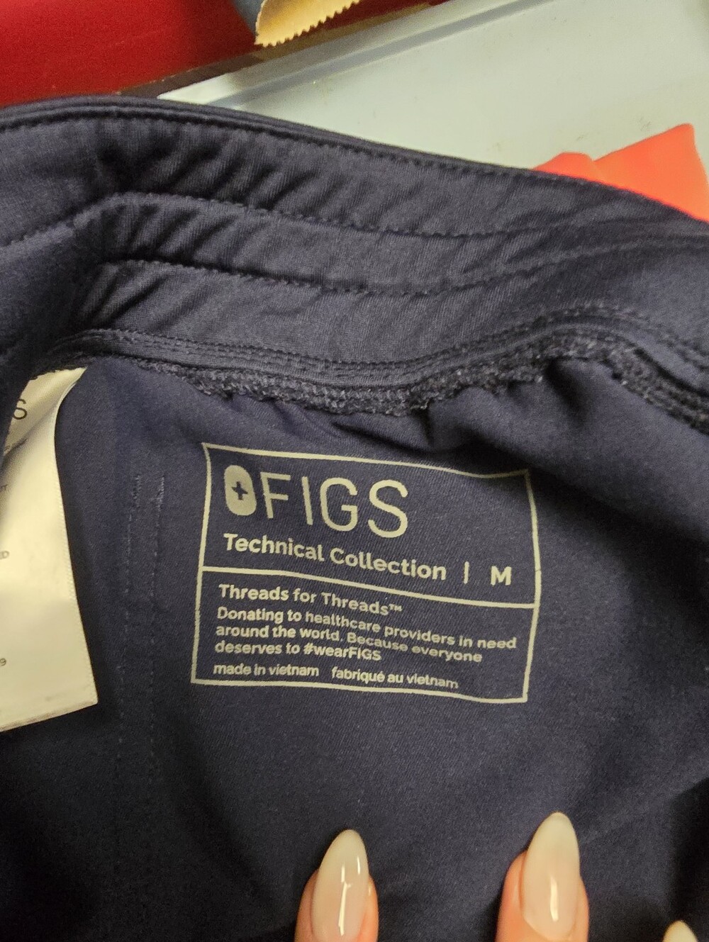 FIGS Navy Drawstring Scrub Pants - Picture 2 of 2